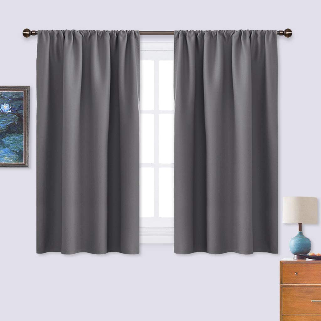 WARMSUN Grey Window Treatments Blackout Curtains Thermal Insulated Bedroom/Living Room/Kitchen Curtains,42 W x 54 L,Set of 2 Panels 42 W x 54 L 