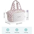 thumbnail image 5 of Makeup Bag Travel Toiletry Bag for Women, Wide Open Large Cosmetic Bags Make up Organizer with Handle, Wet Pocket, for Towel Toiletries, Checkerboard, 5 of 8