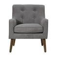 thumbnail image 4 of Ryder Mid Century Modern Gray Woven Fabric Button Tufted Armchair, 4 of 4