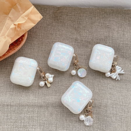 

Foreverrich Bling Shell Patterned Case For Apple Airpods Pro 1st 2nd 3rd Generation Lightweight Shockproof Hybrid PC Case Cover with Pendant Keychain