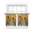 thumbnail image 6 of Sunflowers Sheer Curtains for Living Room Bedroom Rustic Summer Botanical Floral Wooden Grain Sheer Curtains 54 Inch Long 2 Panels Set Light Filtering Curtain Window Treatments Drapes for Dining Room, 6 of 6