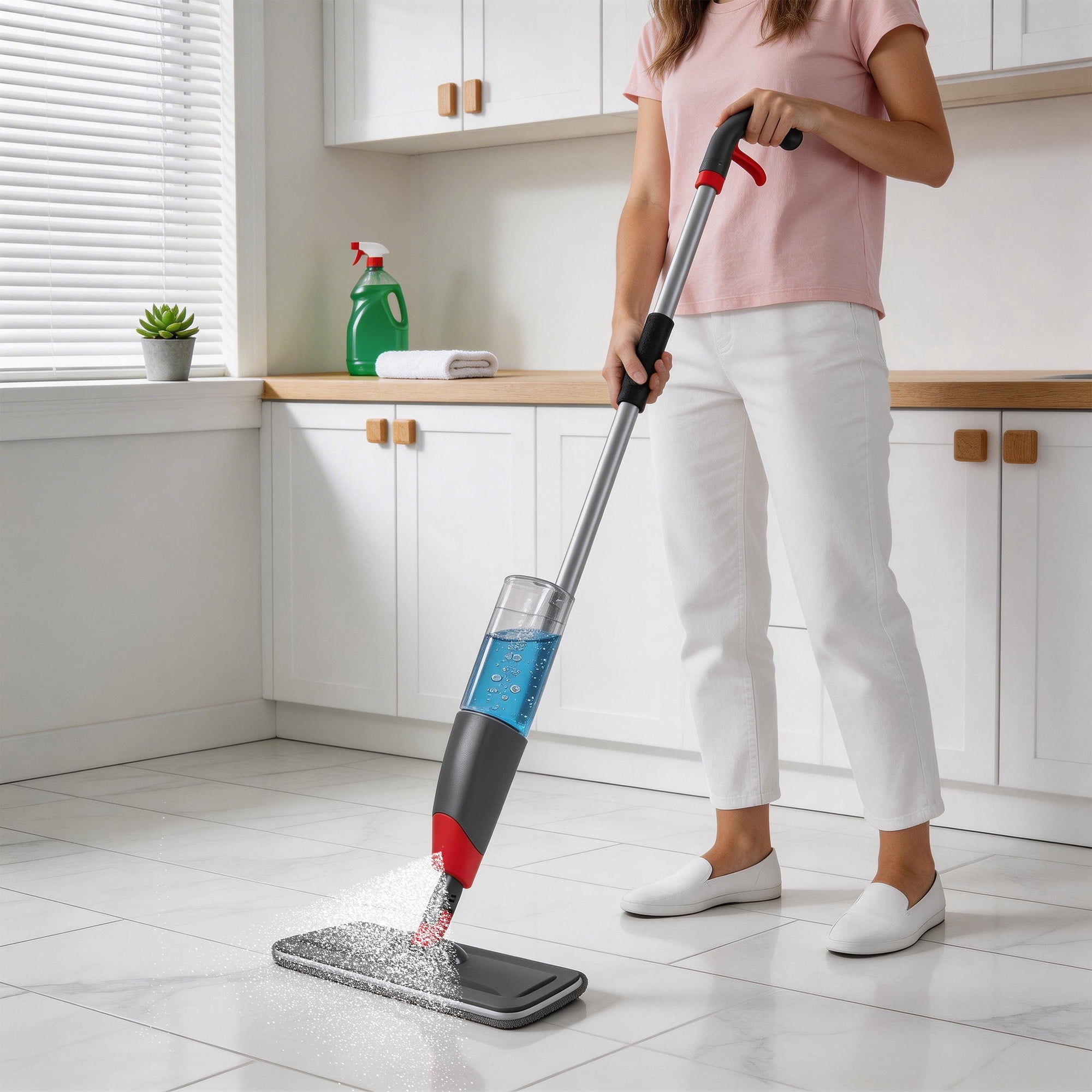 Spray Mop, Wet Dry Floor Mop, Professional Spray Mop for Floor Cleaning with 3pcs Washable Pads, Floor Mop with Spray for Kitchen Rooms Floor Tile Glass