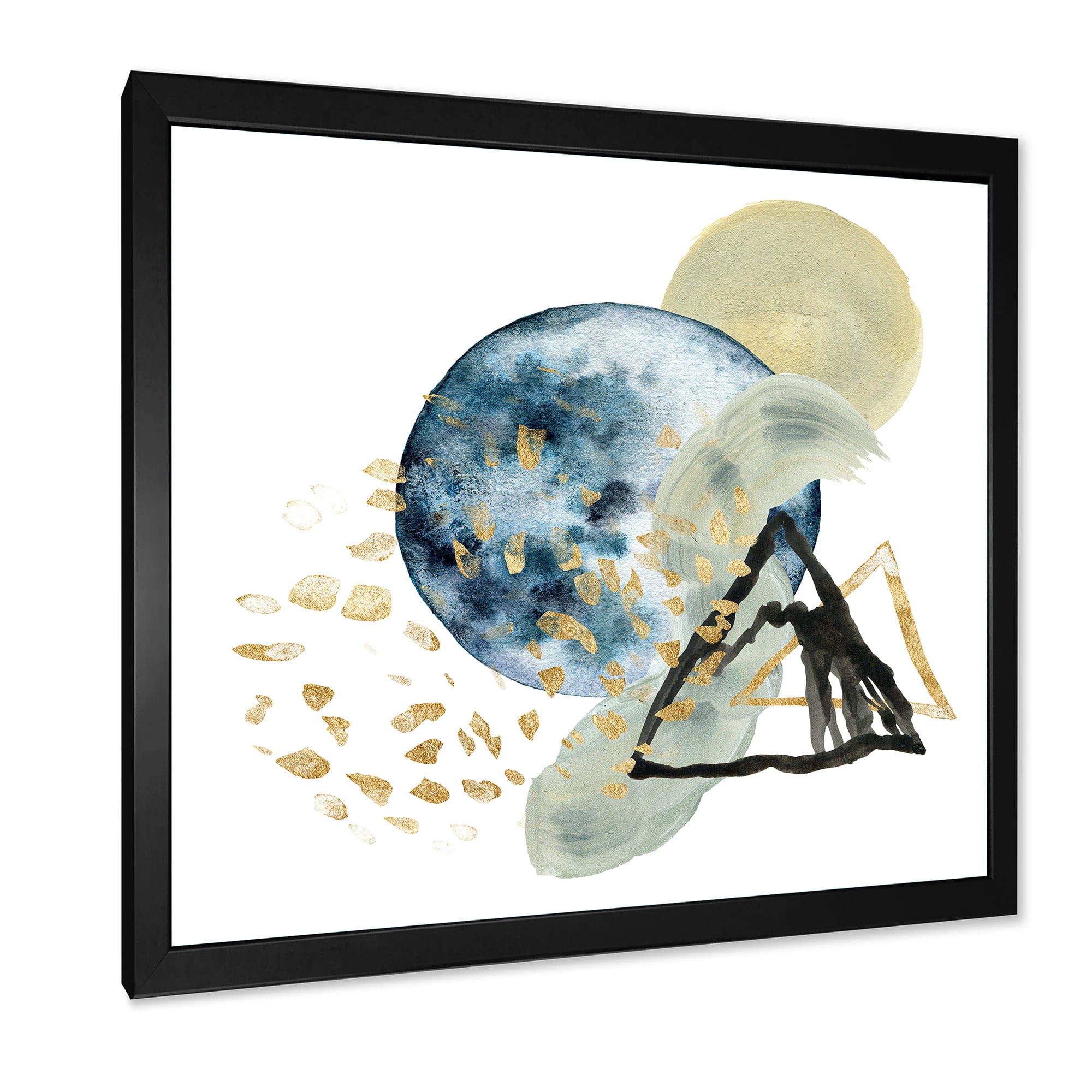 Designart 'Minimalistic Landscape of Moon With Mountains II' Modern Framed Art Print