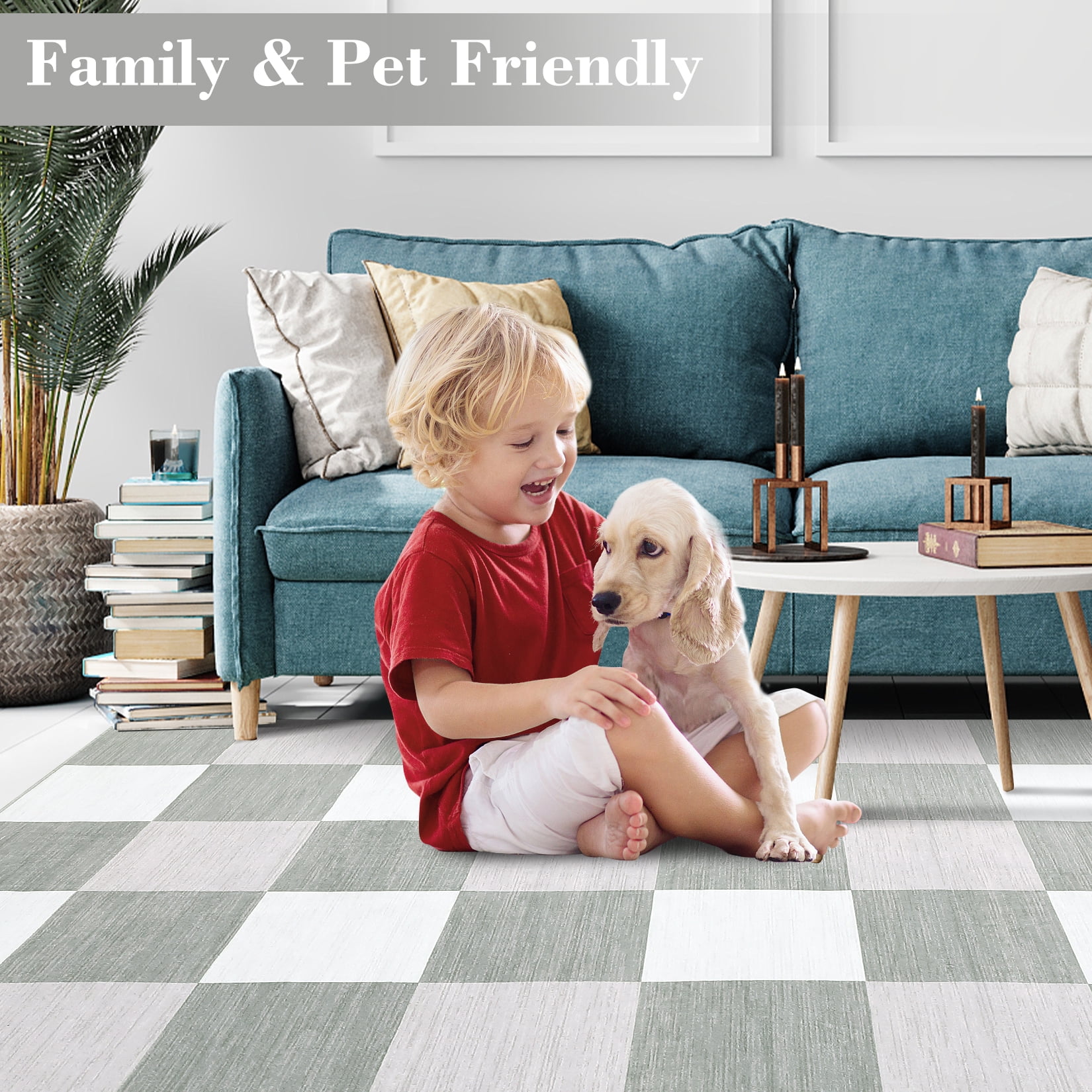 Garvee 10' x 13' Large Area Rug Modern Plaid Rug Checkered Rug Soft Non-Slip Low Pile Rugs for Living Room Bedroom, Gray