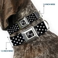 thumbnail image 2 of Buckle-Down Pet Collar, Dog Collar Metal Seatbelt Buckle, Americana Stars Stripes Black White, 13 to 17 Inches 1.5 Inch Wide, 2 of 8