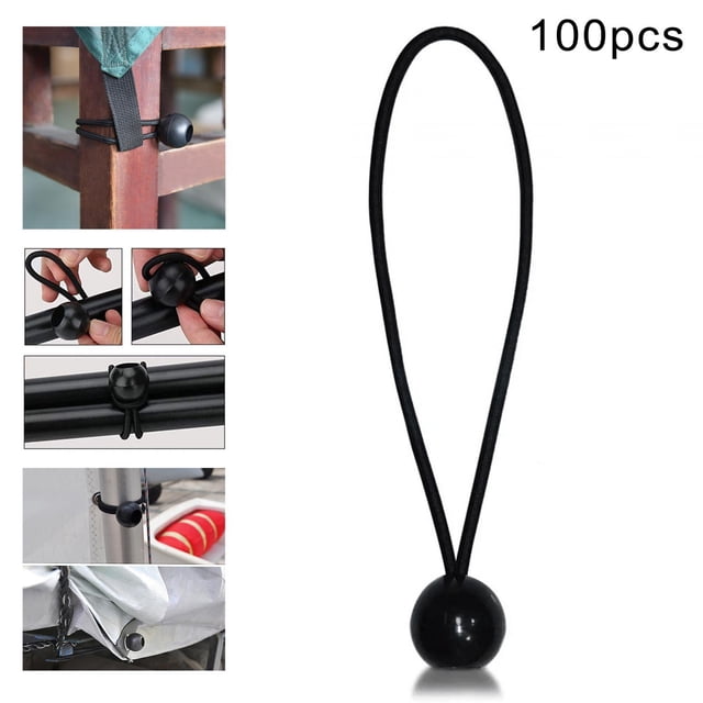 Paquete de 100 cuerdas elásticas para tienda de campaña, 6 pulgadas, multifuncionales, prácticas y portátiles, para sacos de dormir, toldo y red de ca