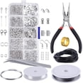 thumbnail image 1 of Kit de Bisutería para Hacer Aretes, Joyas, Material para Hacer Joyería de Herramientas, Kit de Suministros Herramientas para Hacer o Reparar Joyas (Plata), 1 of 4