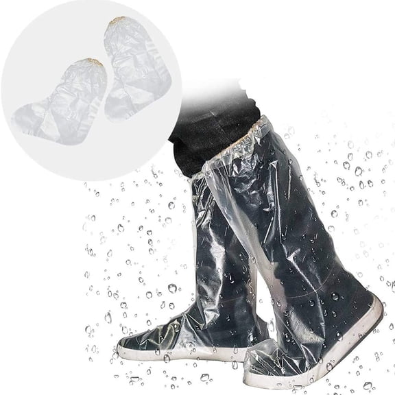 Disposable Waterproof Boot Covers Extra Long Heavy Duty Rain Shoe Covers Disposable Shoe Covers Shoe Covers Boot Covers for Gardening, Construction & Wet Conditions, Pack of 10