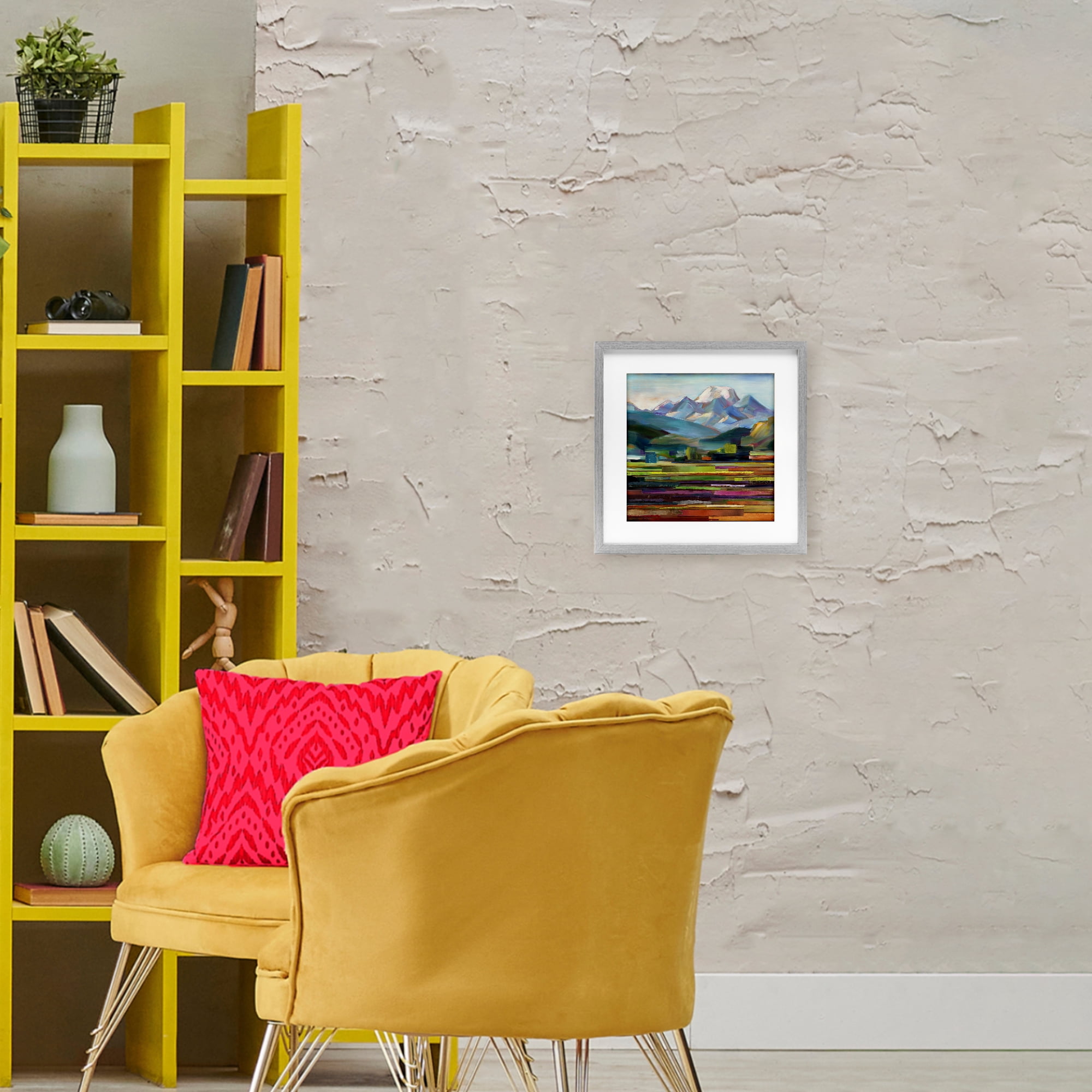 Stupell Industries Nature's Layers Mountain Scene Gray Framed Print Under Glass, design by Borcherding