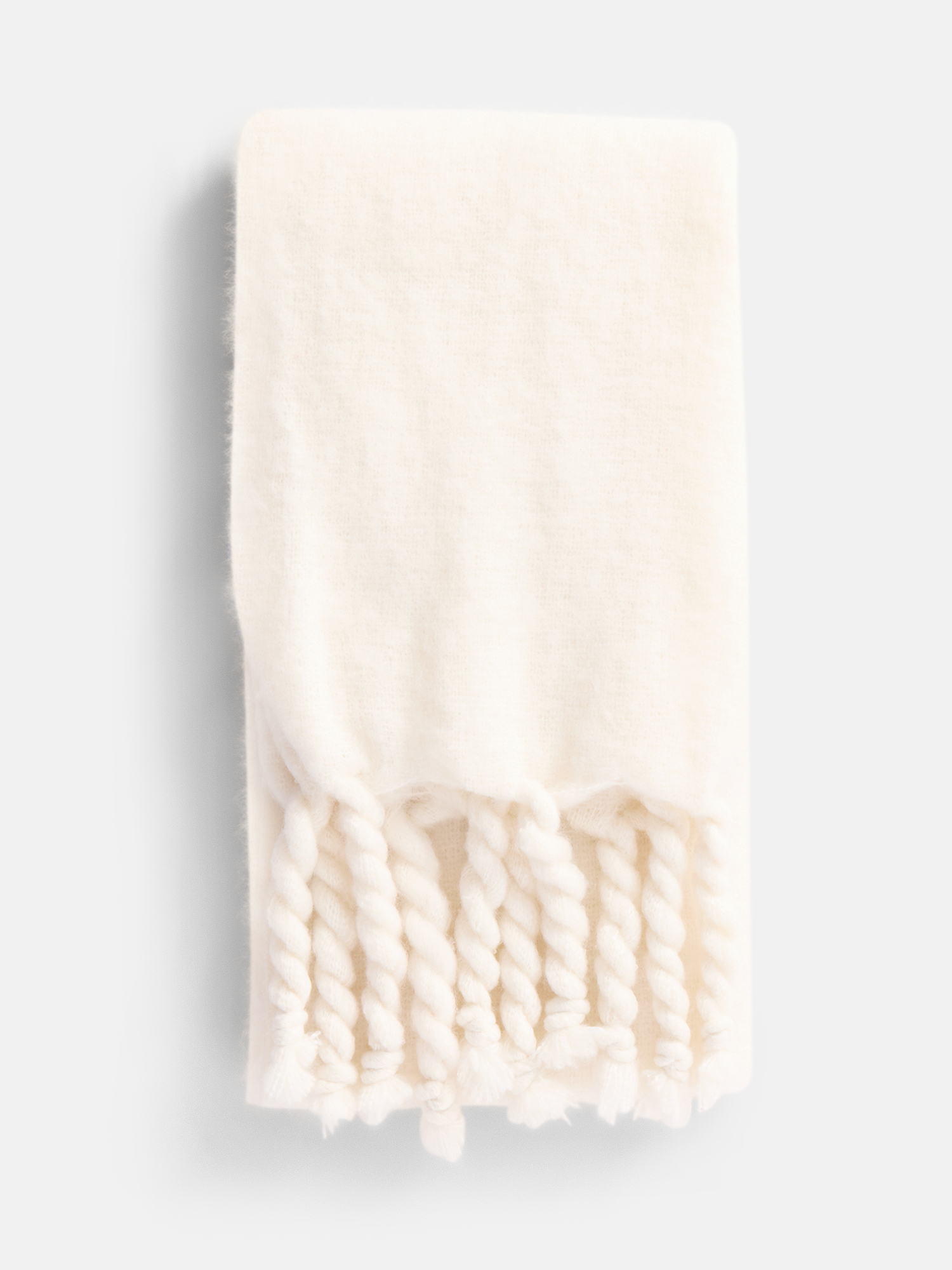 Scenario Women's Blanket Scarf with Braided Fringe Trim
