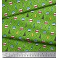 thumbnail image 3 of Soimoi Green Poly Georgette Fabric Dot,Baubles & Tree Christmas Print Fabric by the Yard 52 Inch Wide, 3 of 3