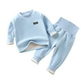 thumbnail image 6 of KYAIGUO Infant Girls Thermal Underwear Set Newborn Boys Soft Breathable Cotton Base Layer 2PCS Baby Toddler High-Waisted Long John Set 4M-4T, 6 of 7