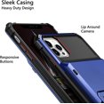 thumbnail image 4 of Compatible with iPhone 12 Pro Max Case 5G Wallet 4-Card Slot Credit Card Holder Flip Hidden Pocket Dual Layer Hybrid TPU Bumper Armor Protective Hard Shell Back Cover Navy, 4 of 12