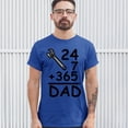 thumbnail image 3 of Tee Hunt DAD 24 7 365 T-Shirt Funny Dad Gift Father's Day Men's Tee, Blue, Medium, 3 of 5