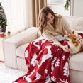 thumbnail image 3 of Christmas Throw Blanket for Couch - Christmas Decorations Gifts for Women, Warm Sherpa Deer Throw Blanket, Red 50"x60", 3 of 8