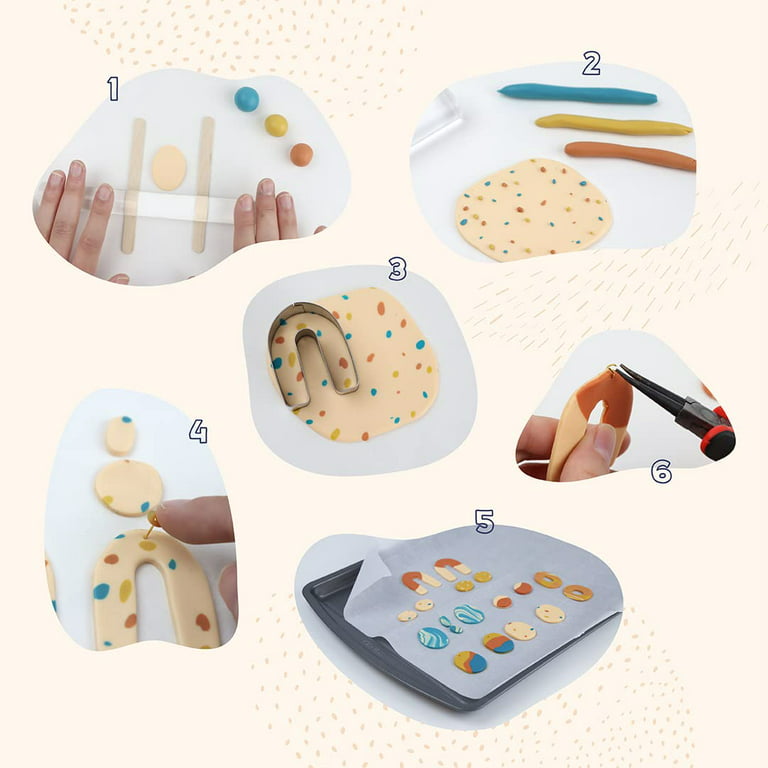 Polymer Clay Earring Making Kit, Gift for Teens and Adults, Make 12 Earrings,  Jewelry Making Supplies for Kids and Adults Arts and Crafts 