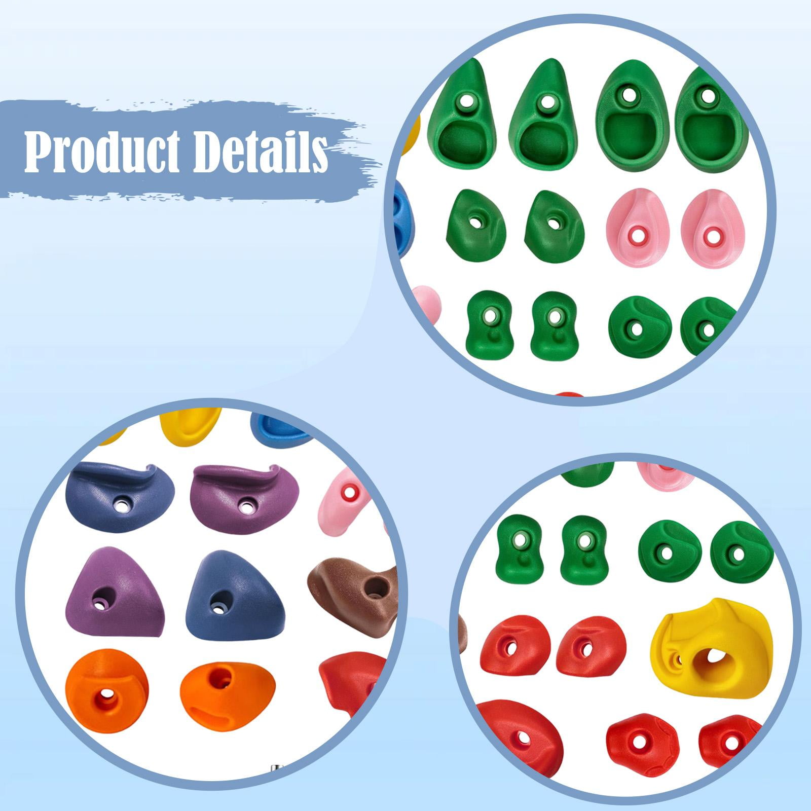 harayaa 36 Pieces Rock Climbing Holds Support Gift Anti Slip for Kids Climbing Rock Wall