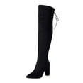 thumbnail image 2 of PiGOGI Sequin Knee High Boots for Women - Thick Heel Side Zipper Fall Winter Fashion Party Glitter Boots Black 36, 2 of 6