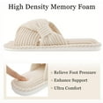 thumbnail image 4 of Ecetana Womens House Slippers Cross Band Open Toe Comfortable Home Shoes, 4 of 6