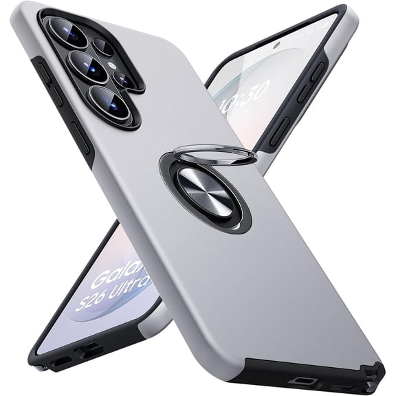 REQO for Samsung Galaxy S26 Ultra Case, Dual Layer Military Grade Heavy Duty Shockproof Cover, Ring Holder Stand Kickstand, Slim Protective Phone Case for Samsung Galaxy S26 Ultra 6.9"