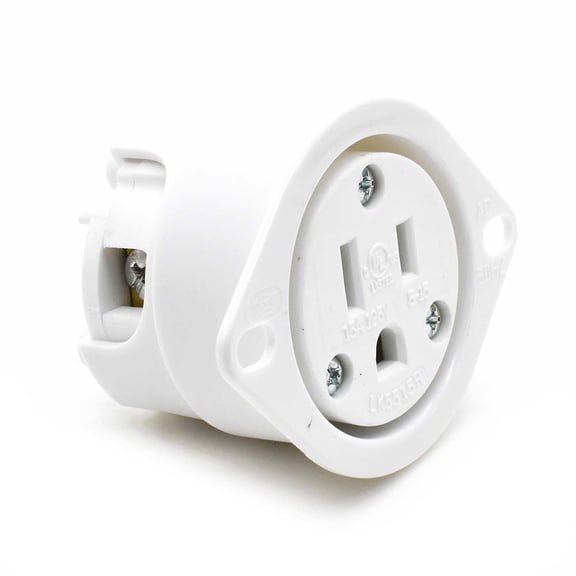 Superior Electric YGF047F Std Receptacle Flange 2-Pole 3-Wire 15A 125V NEMA 5-15R