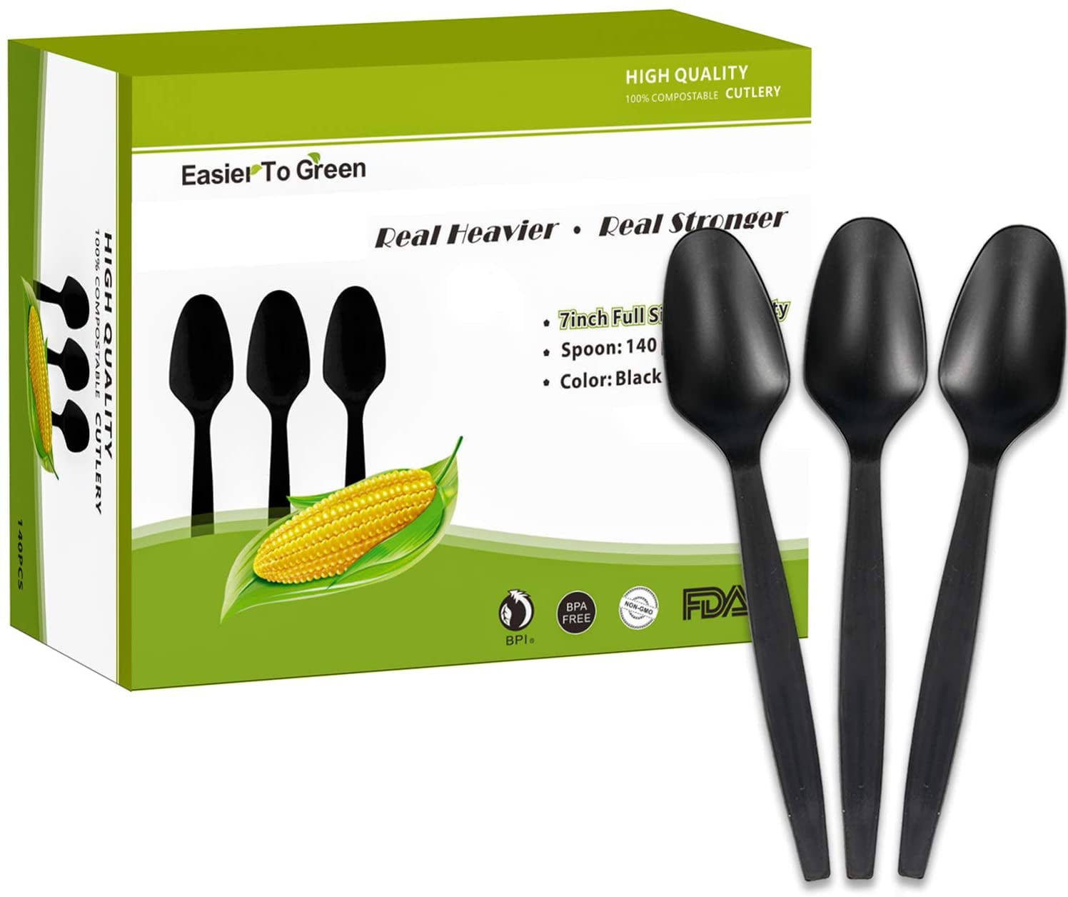 Eco-Friendly White Plastic Forks Biodegradable Cutlery Value Pack by Avant Grub 