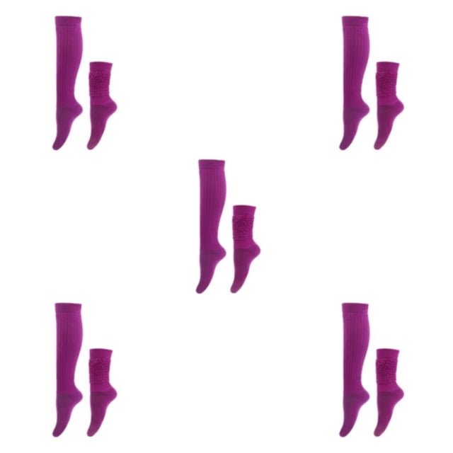 Guardoinrt 2piece Premium Wear-resistant Slouch Socks For Anywhere Anytime Polyester Sweat-absorbing Breathable Fabric Soft Texture Purple 5Set