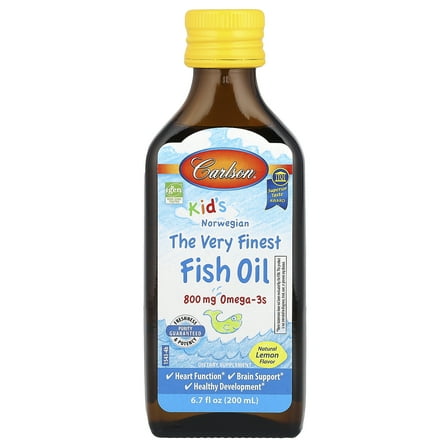 Carlson Labs Kid's The Very Finest Fish Oil Omega-3, Lemon, 800 Mg, 6.7 Fl Oz.
