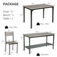 thumbnail image 4 of Giantex  Dining Table Set for 4, Kitchen Table with 1 Bench and 2 Chairs, Modern Functional Desk Set for Bedroom Study Room, Grey, 4 of 6