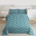 thumbnail image 2 of Homewish Love Heart Print 3 Pieces Queen Comforter Set For Adults Female Men,Geometric Plaid Grid Ultra Soft Bedding Sets,Vintage Aesthetic Bedding Comforter Set,Breathable Home Decor,Reversible, 2 of 8