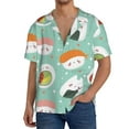 thumbnail image 3 of Balery Kawaii Sushi Men's Casual Button Down Shirt Short Sleeve Textured Summer Cuban Beach Shirts-3X-Large, 3 of 7
