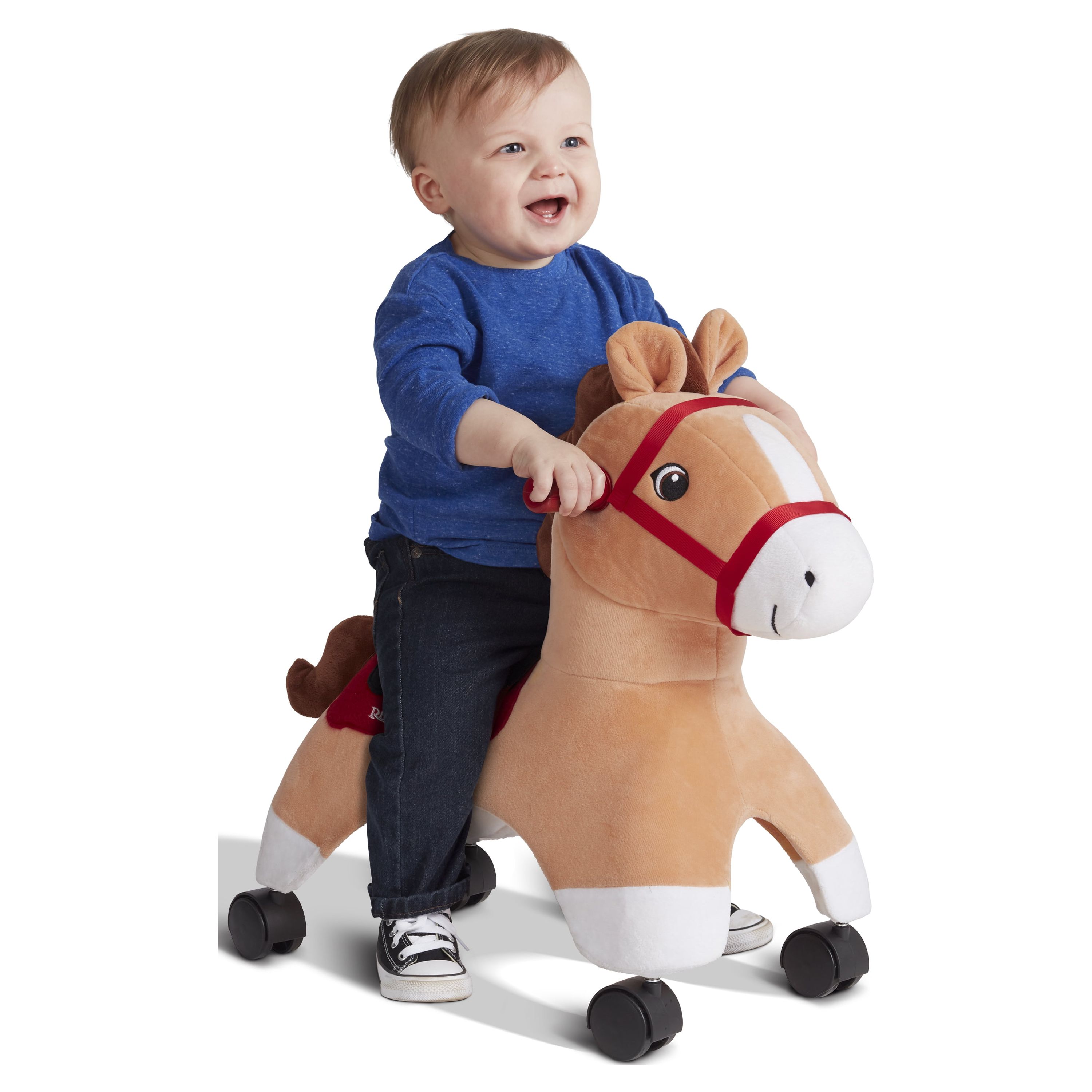 Radio Flyer Boots Rolling Pony Plush Caster Ride-On Horse photo 5