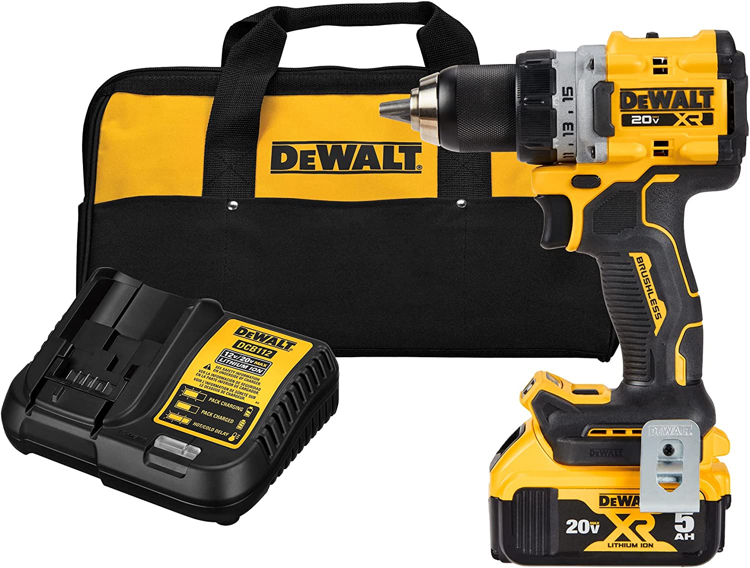 DEWALT 20V MAX* XR Brushless Cordless 1/2 in. Drill/Driver Kit (DCD800P1)