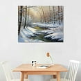 thumbnail image 2 of COMIO Canvas Print Wall Art Winter River in Snowy Forest Nature Wilderness Illustrations Modern Art Rustic Scenic Colorful Multicolor Zen for Living Room, Bedroom, Office, 2 of 4