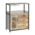 thumbnail image 2 of 3-Tier Wine Bar Cabinet with Detachable Wine Rack, Industrial Sideboard and Buffet with Glass Tray and Mesh Doors, Shelf Freestanding Liquor Cabinet for Living Room, 2 of 4