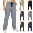 thumbnail image 4 of Minjewel Women's Loose Casual Quick-Dry Cargo Pants with Drawstring, Tactical Trousers for Outdoor, Hiking, and Travel, Comfortable and Durable,Navy,S, 4 of 8