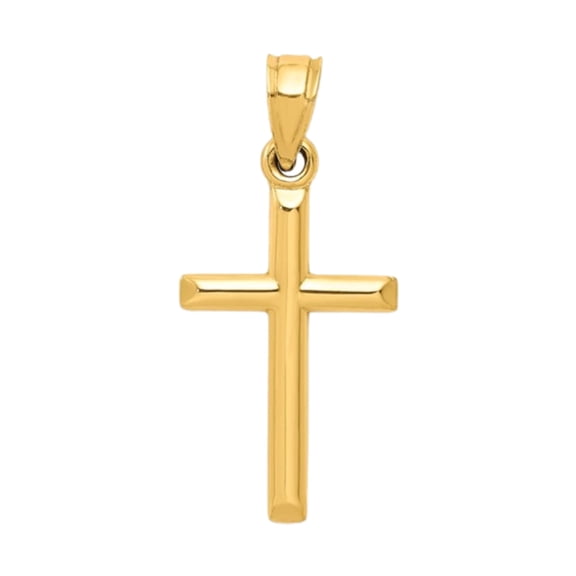 Fine Color Jewels 10K Gold Cross Pendant for Women- 10K Gold Cross Pendant for Her