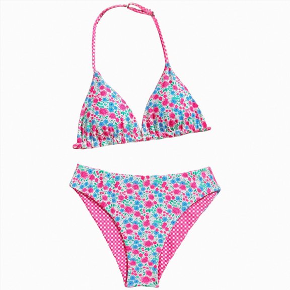 Nwiuh Swimsuit Kid Girls Bikini Bathing Suit Comfortable Summer Beach Swimwear Size 7-12 Purple (Pink, 11-12 Years)