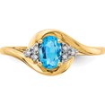 thumbnail image 5 of 14K Yellow Gold Blue Topaz And Diamond Ring (Size 7) Made In India xbs429, 5 of 5