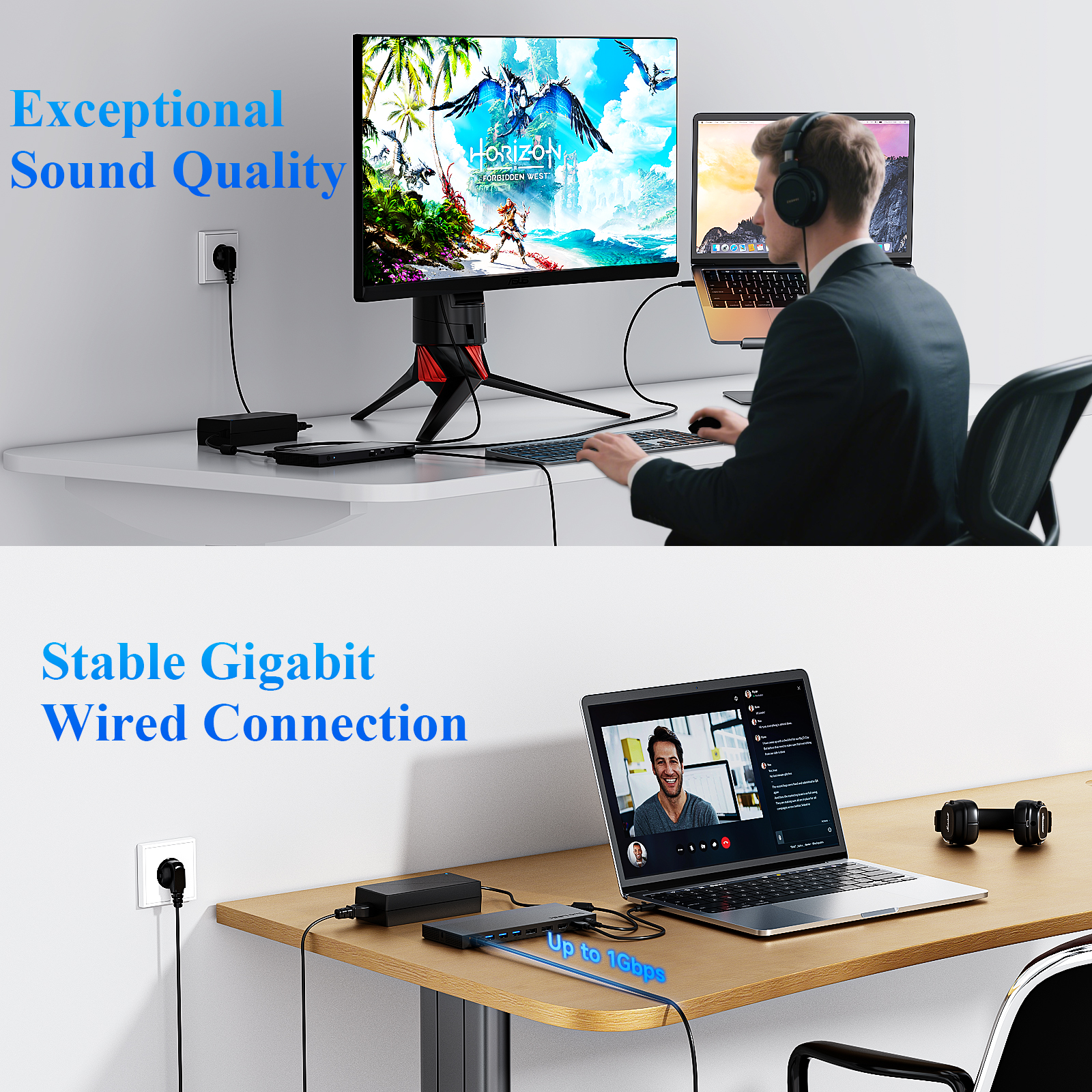 WAVLINK 12-in-1 Triple Display Laptop Dock , USB-C Docking Station with HDMI & 2 DiaplayPort, 100W Power Delivery, 4 USB-A, 2 10Gps USB-C, Gigabit Ethernet for Laptops