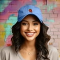 thumbnail image 3 of Dalix Strawberry Embroidered Cotton Dad Hat Fruit Adjustable Casual Baseball Cap Nature Womens in Light Blue, 3 of 5