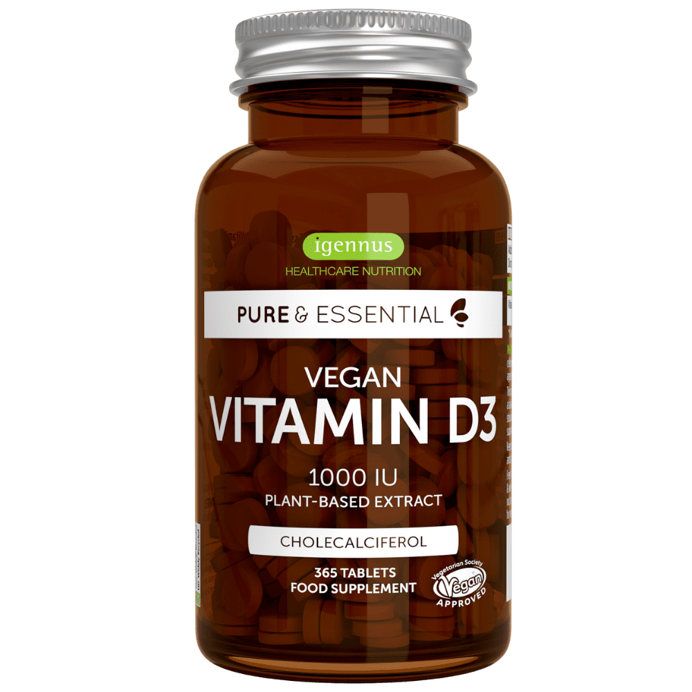 Pure & Essential Vegan Vitamin D3 1000IU, 365 Small Tablets, Natural