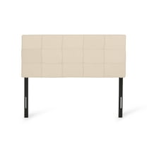 Messyah Contemporary Upholstered Queen/Full Headboard, Beige and Black