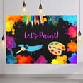 thumbnail image 2 of Let's Paint Backdrop Colorful Graffiti Wall Photography Background Painting tools Splatter Art Party Mess Decorations Banner Cake Table Decor, 2 of 3