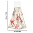 thumbnail image 6 of Yayeee Kitchen Hanging Hand Towels Set of 2 with Loop Bathroom Absorbent Tie Towel, Light Red Starfish, 6 of 7