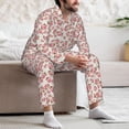 thumbnail image 7 of Salouo Rose Flowers Print Button-Front Long Sleeve Pajama Set for Men, Soft 2Pjs Men's Long Sleeve Sleepwear-X-Large, 7 of 7