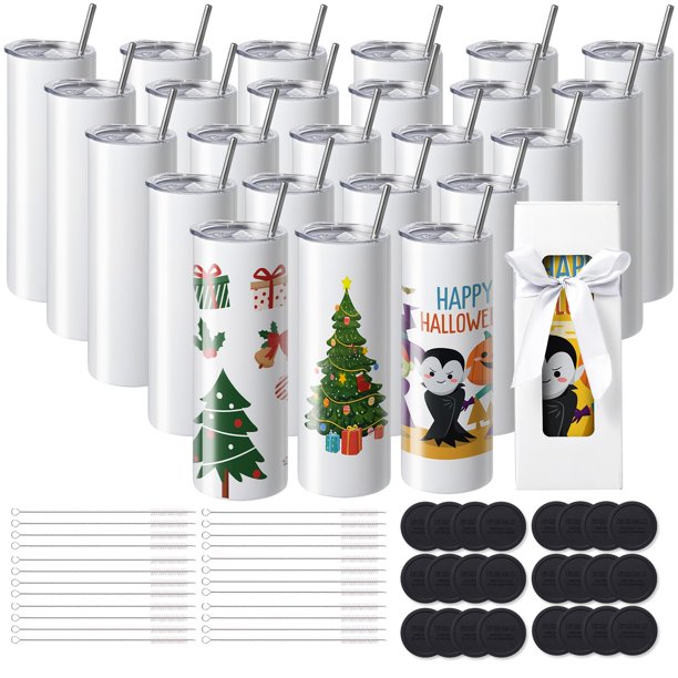 Vasos de sublimación VEVOR, 20 onzas, delgados, rectos, 24 unidades, acero inoxidable