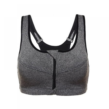 

Women s Zip Front Sports Bra Wireless Post-Surgery Bra Yoga Gym Workout Running Vest Bra