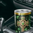 thumbnail image 4 of Personalized St Patricks Day Tumbler with Lid 20oz Stainless Steel Irish Fact Celtic Cross Insulated Cups Travel Coffee Mug Gifts for Women Christian Family Friends, 4 of 5
