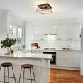 thumbnail image 4 of DingLiLighting 12" 2-light Flush Mount Ceiling Light for Kitchen, Industrial Caged Square Chandelier, Farmhouse, Indoor, E26 Base, 4 of 8